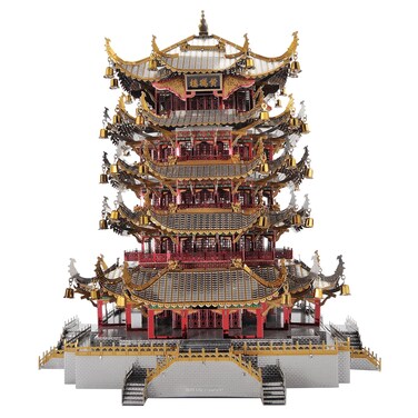 Microworld 3D Metal Puzzle, Wuhan Yellow Crane Tower Metal Model Kits, Chinese Architecture DIY 3D Puzzles for Adults, Assembly Puzzle Brain Teaser Art Craft Toys - 357 Pcs