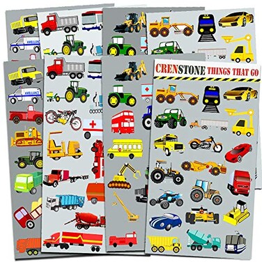 Cars and Trucks Stickers Party Supplies Pack Toddler - Over 160 Stickers for Toddler Boys and Girls (Cars, Fire Trucks, Construction, Buses &amp; More!)