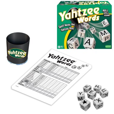 Winning Moves Games Yahtzee Words USA, Family Word Game Version of Yahtzee for 2 or More Players, Ages 8+