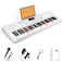 Vangoa VGK611 Piano Keyboard for Beginner, 61 Keys Electric Keyboard Piano Portable Music Keyboard with Mini Lighted Keys, Electronic Piano for Kids Boy Girl, White