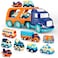9 Pack Cars Toys for 2 3 4 5 Years Old Toddlers Boys &amp; Girls Gift, Big Transport Truck with 8 Small Cute Pull Back Trucks, Carrier Truck with Sound &amp; Light 13.5 * 5.5 inch, 2.5 *1.6 inch
