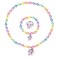 Msnailfly Unicorn Stretch Necklace Little Girl Toddler Necklace Bracelet Set, Little Princess Jewelry Accessories Favors Bags for Girls (2)