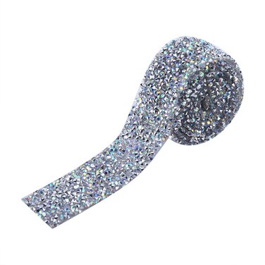 Rhinestone Ribbon Crystal Sparkling Rhinestone Bling Ribbon Roll Decorative Banding Belt Ribbon Wrap for Wedding Cakes,Birthday Decorations,Baby Shower Events,Party Supplies