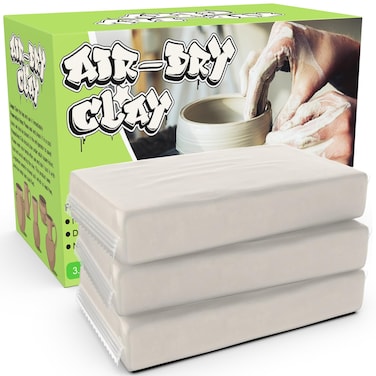 Premium Air Dry Clay for Kids - Natural Pottery Modeling Clay, 3.3lbs Kids Arts &amp; Crafts Supplies for School Classrooms, Kids Toy Gift for Christmas, White