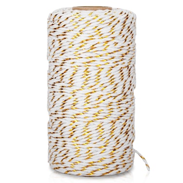 328 Feet Cotton Bakers Twine String,Gold Twine String,Gift Wrapping Holiday Twine Wedding Twine Cotton Cord Rope Gold Metallic