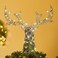 Lewondr Christmas Tree Topper, Metal Frame Deer Tree Topper with 50 Warm Light Beads, Remote &amp; USB Operated Tree Topper with Lights 6H Timer, Xmas Tree Decor for Holiday Home Decoration, Silver