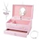 RR ROUND RICH DESIGN Kids Musical Jewelry Box for Girls with Drawer and Jewelry Set with Ballerina Theme - Swan Lake Tune Pink