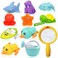 No Hole Bath Toys for Babies 0-6-12 Months+, Wind-up Swimming Ducks &amp; Boat Bath Toys for Kids Ages 1-3, Baby Pool Toys Fishing Net Water Toys Watering Can, Toddler Bath Toys for 1+ Year Old Boy Girl