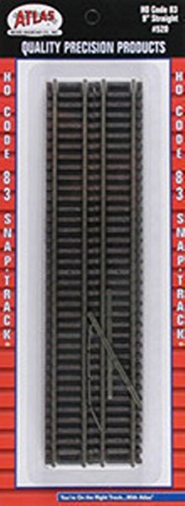 Atlas 520 HO Code 83 9" Straight Section 6pcs