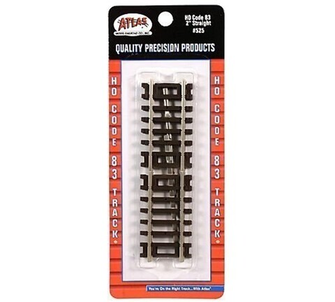 Code 83 Nickel Silver 2&quot; Straight Section (6/Bx) HO Scale Atlas Trains