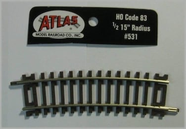 Code 83 Nickel Silver 1/2-15" Radius Snap Track HO Scale Atlas Trains