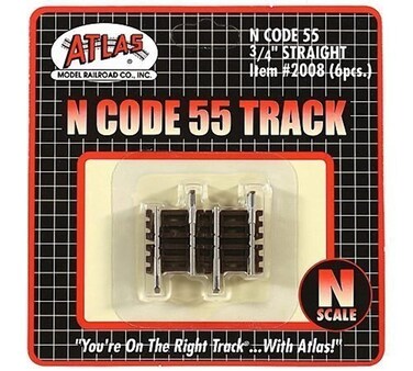N Code 55 Nickel Silver .75" Straight Track (6) Atlas Trains