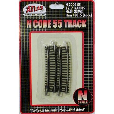 N Code 55 Nickel Silver 12.5" Radius Half Section Track (6) Atlas Trains