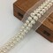 FQTANJU 1 Yard Large Pearl Beads Decorative Tape Lace Edge Trim Ribbon, 5 cm Width Vintage Ivory Edging Trimmings Fabric Embroidered Applique Sewing Craft Wedding Dress Party Clothes Decor