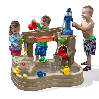 Step 2 Pump &amp; Splash Discovery Pond Water Table, Kids Water Sensory Activity Pool, Summer Outdoor Toys, 10 Piece Toy Accessories, For Toddlers 2+ Years Old