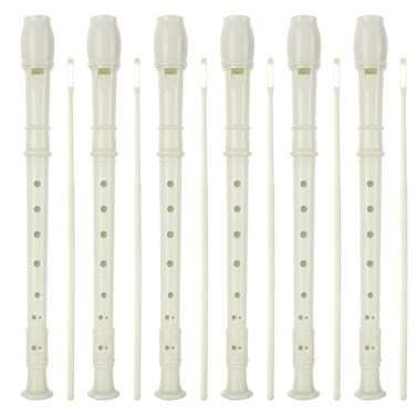 LOLYSIC 16 Pack 8 Hole Recorder Flute, Plastic Recorders Musical Instruments with Cleaning Rod, Beginner Recorder Soprano Recorder for Music