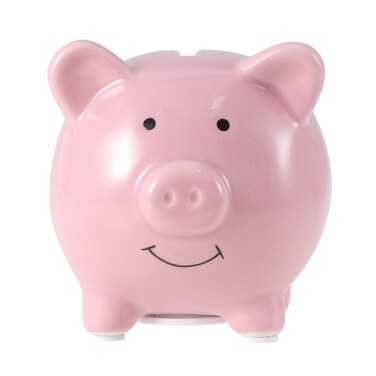 LIOOBO Mini Ceramic Piggy Bank, Cute Coin Bank Saving Pot Money Bank Birthday Nursery Decor for Girls Boys - Pink