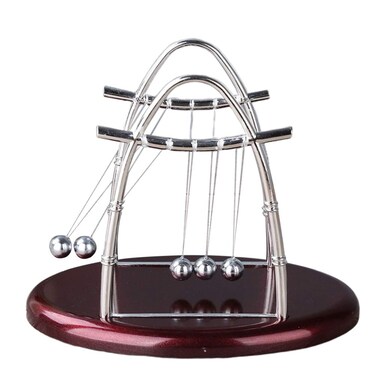 LIOOBO Newtons Cradle Educational Toys Table Top Decor Newton Bassinet Newton's Cradle Five Balls Toy Ball Desk