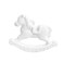 Gypsum Cake Figurine Rocking Horse Cake Decoration Figurines for Baby Shower Animal Crafts Ornaments (White)