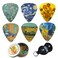 Guitar Picks - Cheliz 12 Medium Gauge Celluloid Guitar Picks In a Box W/Picks Holder. Unique Guitar Gift For Bass, Electric &amp; Acoustic Guitars (Van Gogh)