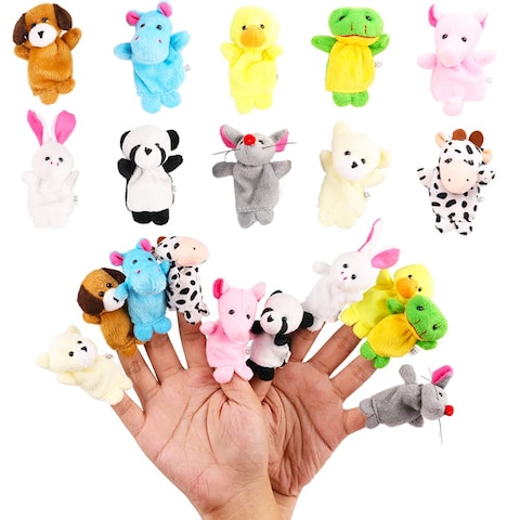 10Pcs Finger Puppets Set - Soft Plush Animals Finger Puppet Toys for Kids, Mini Plush Figures Toy Assortment for Boys &amp; Girls, Party Favors for Shows, Playtime, Schools