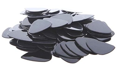 100-Pack Black Celluloid Guitar Picks Size Medium .71mm Plectrums for Acoustic and Electric Guitars Bulk Set for Music Mastery also Great Necklaces or Earrings for the Guitar Lover in Your Life