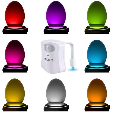ToiLight The Original Toilet Bowl Night Light. Fun &amp; Useful Bathroom Motion Sensor Tech Gadget. Funny Novelty Birthday Gift Idea. Stocking Stuffer for Him Her Guys Men Mom Brother