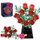 Valentines Artificial Flowers for Adults Rose Bouquet Building Set, Wildflowers Icon Flowers Botanical Collection Kits Compatible with Lego Flower, Valentines Day Gifts for Her Kids Women Girls