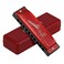 Blues Harmonica for Adults in C Key - Authentic 10 Hole 20 Tone Diatonic Mouth Organ for Soulful Melodies - for Beginners, Professionals and Students (Red, 10-hole blues(beginner))