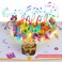 3D Musical Birthday Popup Card, Blowable/Blow Out LED Light Candle and Play Happy Birthday Music for Kids Men and Women