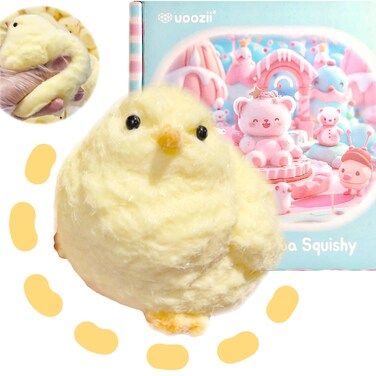 Handmade Chick Taba Squishy Toys Ultra Soft Squishy Fidget Toys Silicone Squeeze Toys for Kids &amp; Adults ( Chicken )