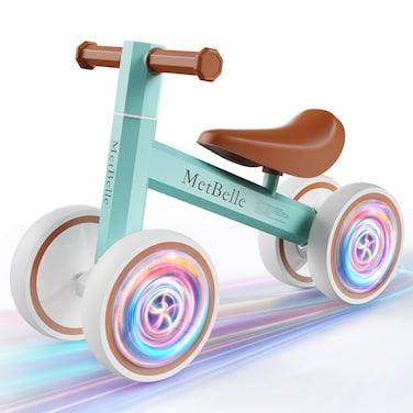 Baby Balance Bike for 1 Year Old Boys Girls Colorful Lighting 10-24 Months Push Toddler Toys Bicycle,4 Wheels First Bike for Kid's 1-2, Pre-School Children Ride on Walker First Birthday Gifts