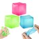3Pcs Stress Cube Squishy Toys, Slow Rising Ice Cube Stress Balls, Sensory Fidget Toys for Anxiety Relief, Sensory Ice Nee Cube Gel Filled Squishy Ball Toys for ADD/ADHD Kids Adults(Blue, Green, Pink)