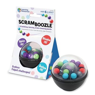 Learning Resources Scramboozle Puzzle Ball - 3D Brain Teasers and Puzzle Games for Kids and Adults, Puzzle Sort Ball Game, Fidget Toys, Travel Games for Ages 6+