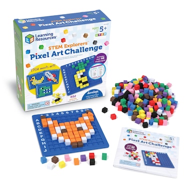 Learning Resources STEM Explorers Pixel Art Challenge, 402 Pieces, Ages 5+, STEM Toys for Kids, Coding Basics for Kids, STEM Activities for Classroom