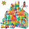 AFUNX Magnetic Tiles,102PCS Magnetic Building Blocks 3D Clear Construction Playboards, Inspiration, Creativity Beyond Imagination, Educational Magnet Toy Set for Kids with 2 Cars