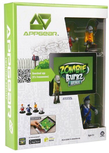 WowWee W0122 AppGear ZombieBurbz Avenue Edition Mobile Application Game for Apple or Android Devices - Retail Packaging - Grey