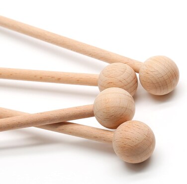 Zorveiio 4 Pcs Wood Percussion Sticks 8.7" Xylophone Mallets Sticks Glockenspiel Mallets for Xylophone Glockenspiel Bells Chime Woodblock Drum