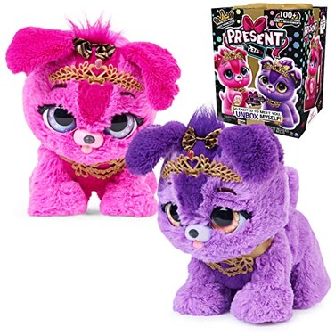 Present Pets, Princess Puppy Interactive Surprise Plush Toy Pet with Over 100 Sounds &amp; Actions (Style May Vary), Girls Gifts, Kids Toys for Girls