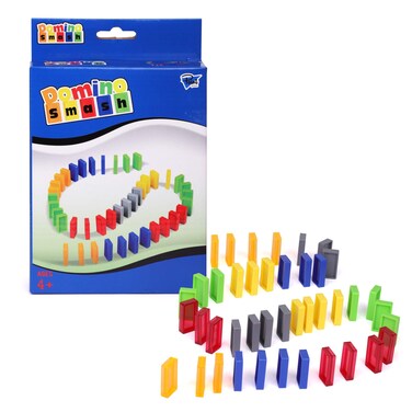 Point Games Domino Smash - 42 Pcs Building Blocks Racing Tile Games - Developmental Toy for Kids - Strong Dominoes in 6 Colors