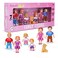 Playkidz Family Figures - Set of 7 Small Toy People for Dollhouse Play, Includes Parents, Sibling, and Pet - Doll House Accessories for Children