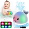 Toddla Whale Bath Toy Sprinkler - Light Up Bath Toys for Kids Ages 1-3   Infant Baby Toys 6-12-18 Months   Toddler Bathtub Pool Water Table Toys   Valentines Day Gifts 1st Birthday Girls Boys Gifts