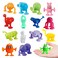 Bath Toy Set- 16 Pcs Slicone Sucker Toys for Kids, Sensory Toys for 3 4 5 6 7 Year Old Boys Girls Stress Release Toys Travel Toys, Suitable for Interactive Toys, Suitable for Parties, Bathrooms