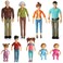 Sweet Li'l Family Dollhouse People Set of 9 Action Figure Set - Grandpa, Grandma, Mom, Dad, Sister, Brother, Toddler, Twin Boy &amp; Girl