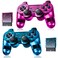 Burcica Wireless Controller for PS2 Play station 2 Dual Vibration 2 - ClearBlue and ClearPurple