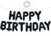 TONIFUL Black Happy Birthday Balloons Banner 16 Inch Mylar Foil Letters Birthday Sign Banner Bunting Reusable for Girls Boys Kids &amp; Adults Birthday Decorations and Halloween Party Supplies