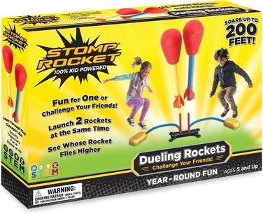 Stomp Rocket Original Dueling Rocket Launcher for Kids, 4 Rockets - Fun Backyard &amp; Outdoor Kids Toys Gifts for Boys &amp; Girls - Toy Foam Blaster Set Soars 200ft - Multi-Player Launcher Stand