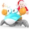 Yeaye Crawling Crab Baby Toys Infant - Tummy Time Toy Gifts for 3 4 5 6 7 8 9 10 11 12 Boy Girl with Learning Crawl System Music for 0-6 6-12 12-18 36 Months Walking Toddler Birthday Gift(Green)