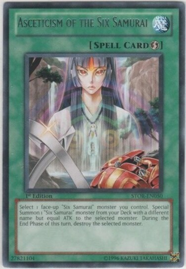 Yu-Gi-Oh! - Asceticism of The Six Samurai (STOR-EN050) - Storm of Ragnarok - Unlimited Edition - Rare