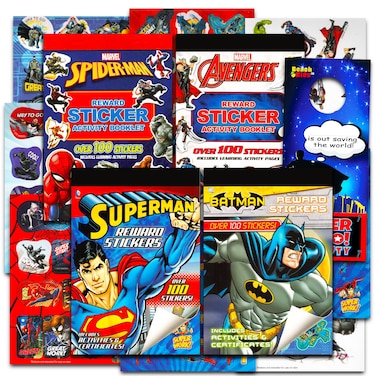 Superhero Potty Training Stickers for Boys Bundle - Over 400 Super Hero Reward Stickers for Toddlers Featuring Spiderman, Batman, Superman, More   Marvel Stickers Party Favors